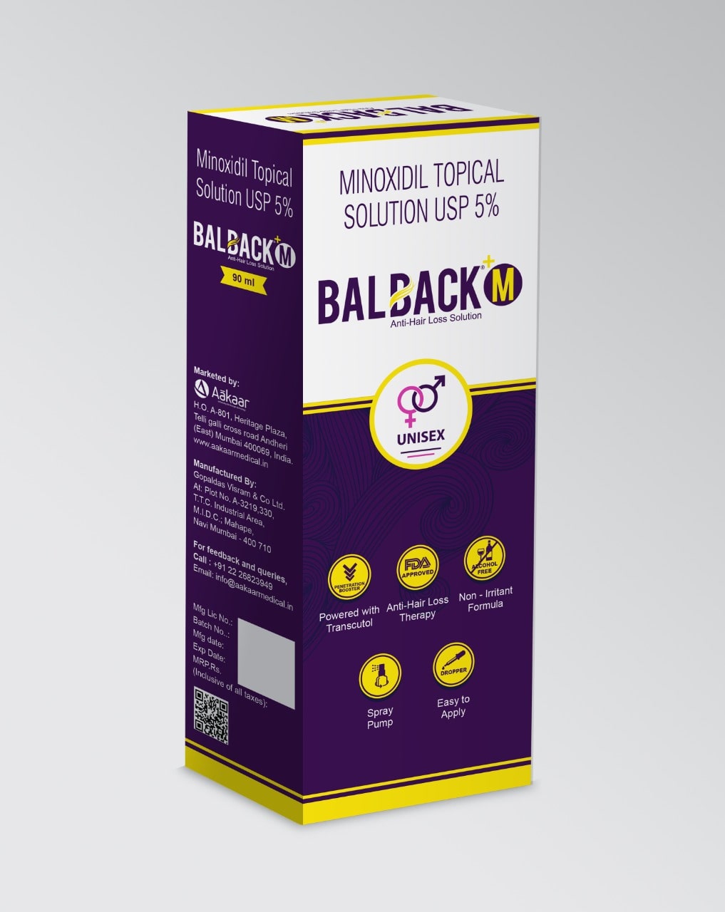 Balback M 5% Minoxidil Solution 90 ml